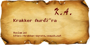 Krakker Auróra névjegykártya